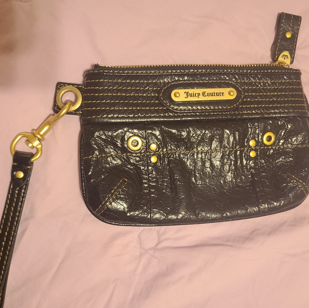 Juicy Couture Brown Leather Wristlet